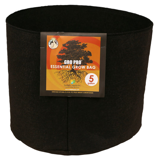 Gro Pro Essential Round Fabric Pot, Black
