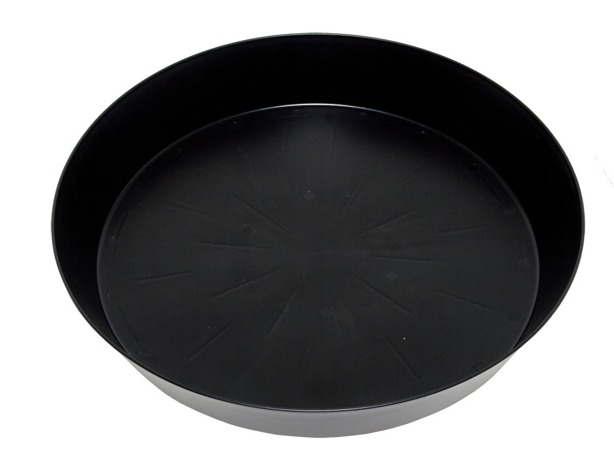 20 inch black saucer with high sides for large pots