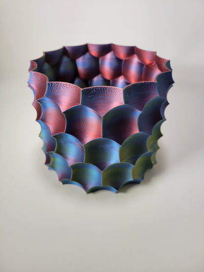 Spiked Geometric Pearlescent Decorative Pot - 6" x 5"